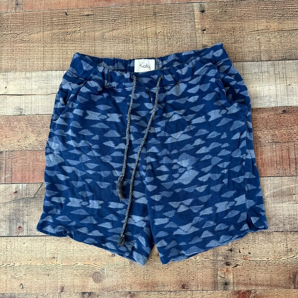 Koto Mens Size Large Blue Patterned Drawstring Shorts